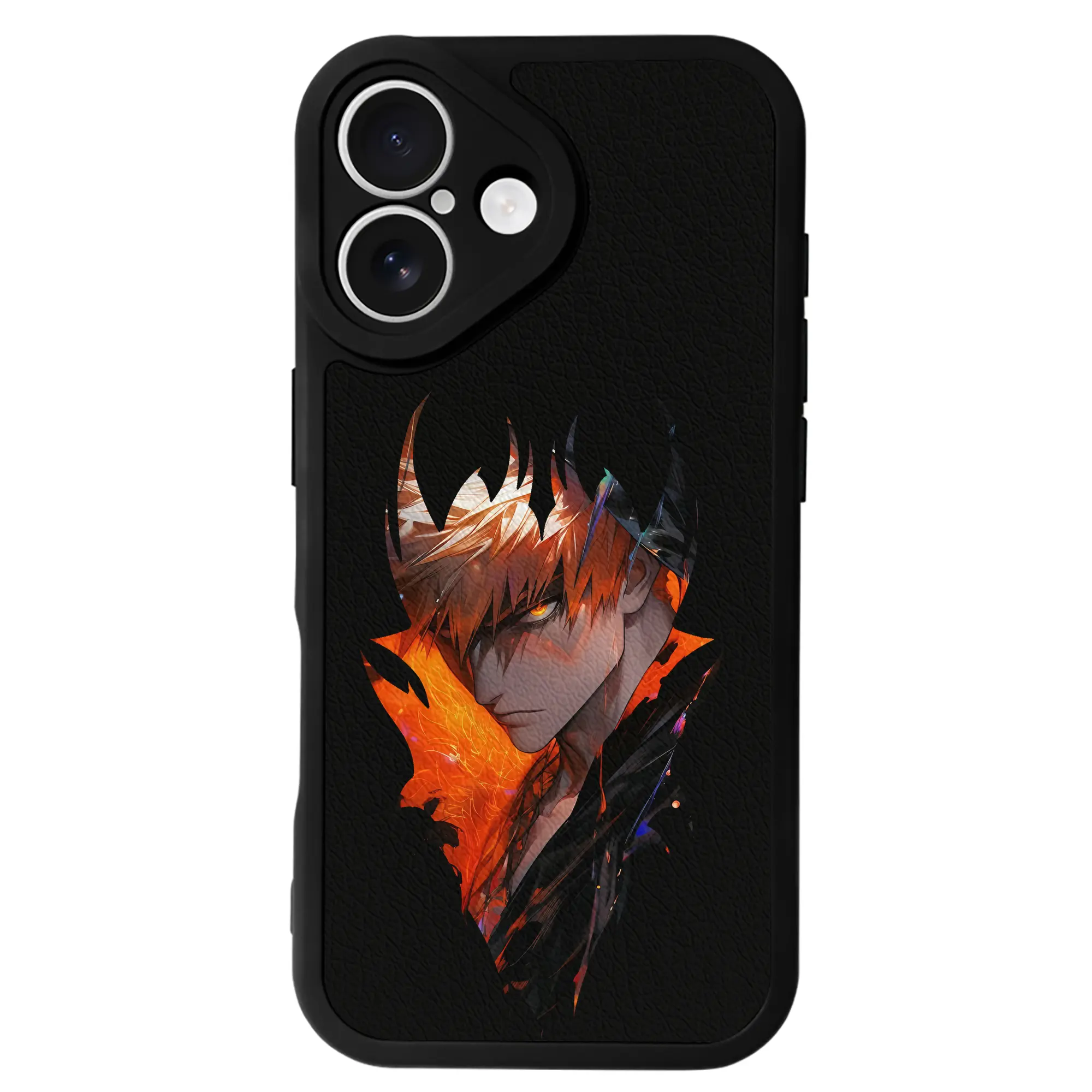 ブリーチ グッズ 黒崎 一護 - IPhone 16シリーズ対応 ・ シリコンスマホケース ・ レザー調 ・ 高精度フィット ・ 耐衝撃 ・ ワイヤレス充電対応 ・ 精密カット